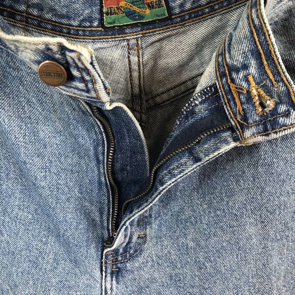 Vintage Structure Jeans Mens 36L Blue Denim Loose Baggy Y2K  Straight 90s Skater - Picture 10 of 16